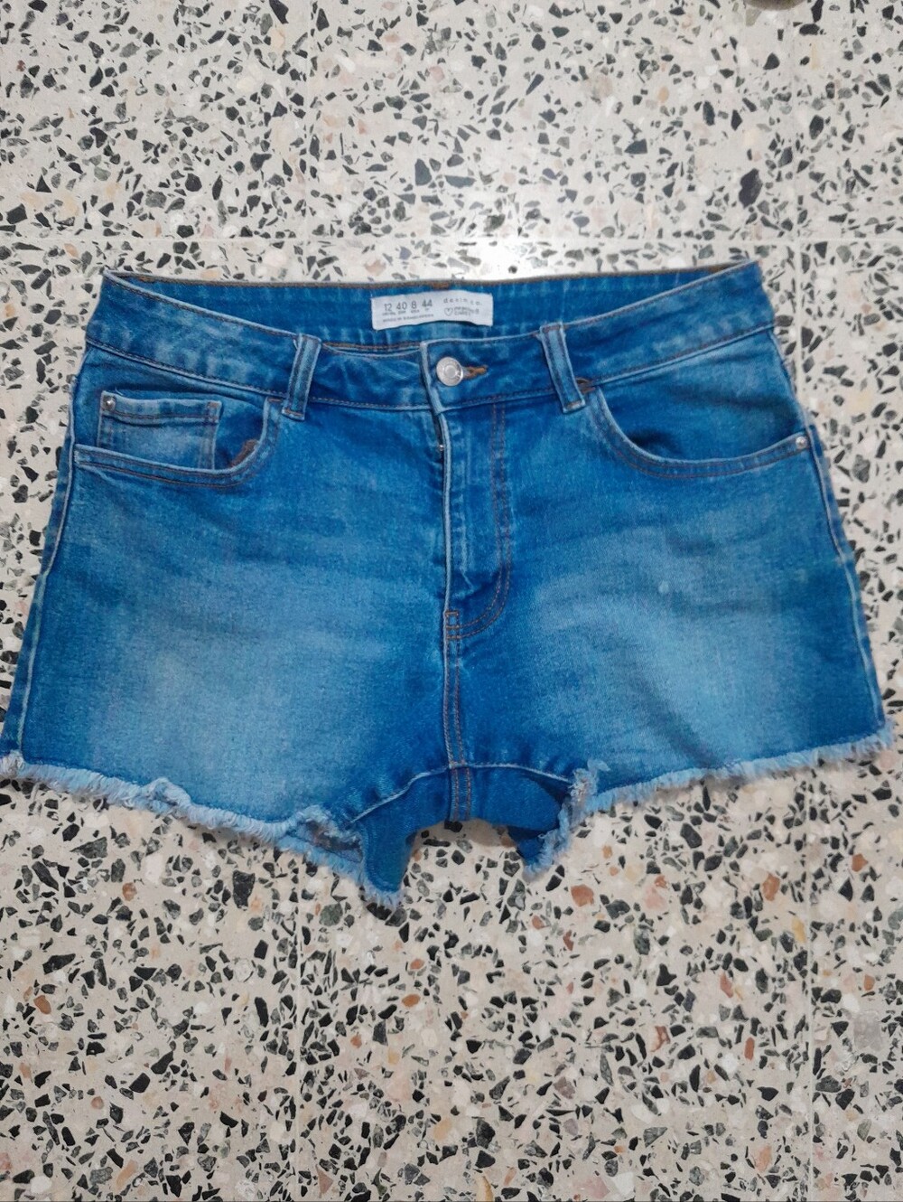 Primark Blue Denim Frayed Hem Women's Shorts